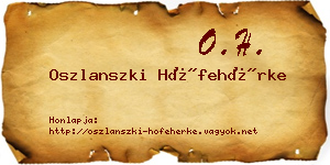Oszlanszki Hófehérke névjegykártya